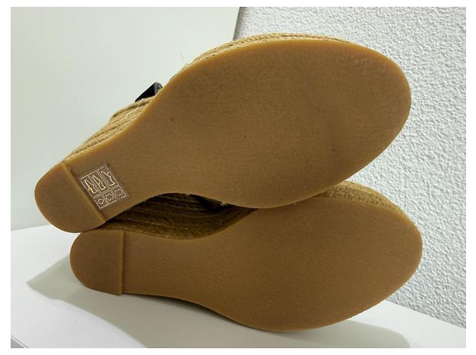 Saint Laurent Jewell Espadrilles con zeppa in camoscio - Nero 37.5 Marrone chiaro - vista 14