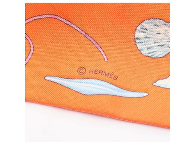 Hermès Foulard Twilly Hermes IN THE POCKET Nastro Sciarpa Multicolore Arancione - vista 4