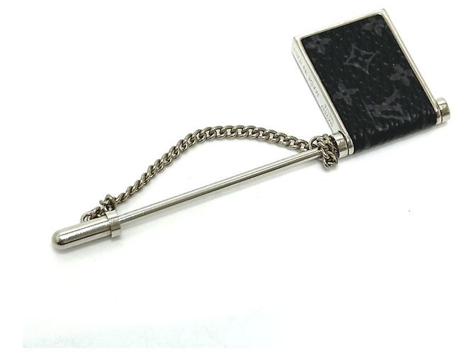 Louis Vuitton Monogram Eclipse Pin Brosche Schwarz - Ansicht 2