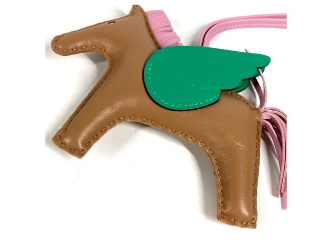 Hermès Portachiavi Hermes Cavallo Cheval Rodeo Pegasus MM Charm per borsa Rosa Beige Verde - vista 2