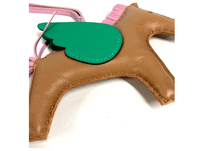 Hermès Portachiavi Hermes Cavallo Cheval Rodeo Pegasus MM Charm per borsa Rosa Beige Verde - vista 8