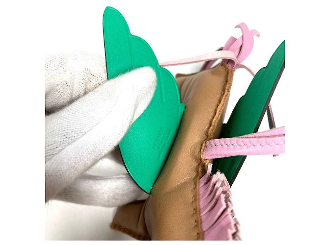 Hermès Portachiavi Hermes Cavallo Cheval Rodeo Pegasus MM Charm per borsa Rosa Beige Verde - vista 9