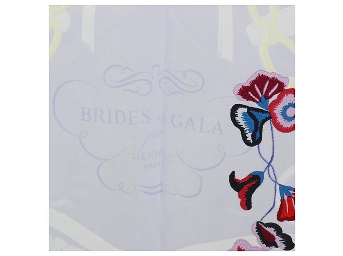 Hermès Hermes Carre 90 Brides Fleuries Schal Weiß Mehrfarben - Ansicht 9