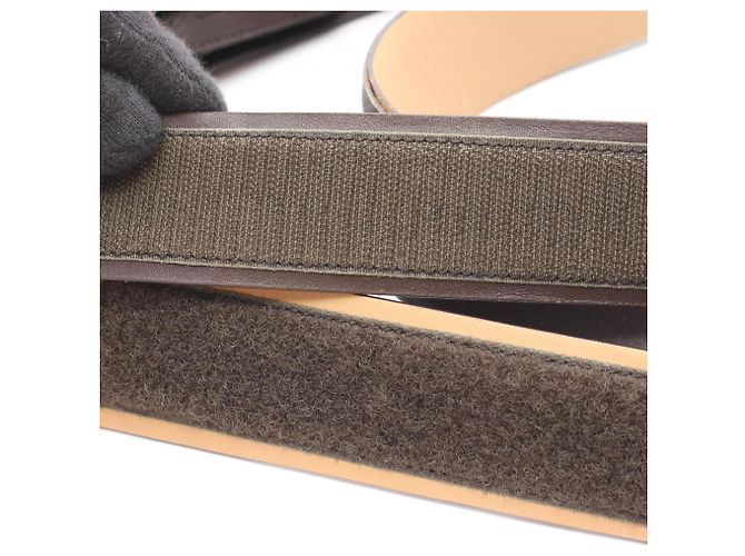 Borsa a tracolla Prada in pelle beige con chiusura a strappo - vista 11