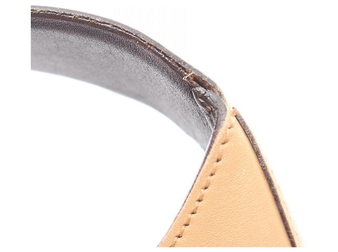 Borsa a tracolla Prada in pelle beige con chiusura a strappo - vista 12