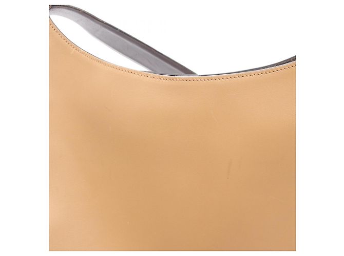 Borsa a tracolla Prada in pelle beige con chiusura a strappo - vista 5