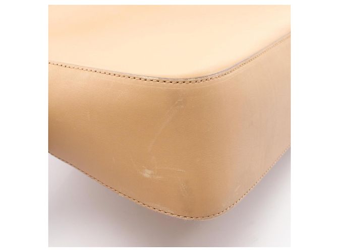 Borsa a tracolla Prada in pelle beige con chiusura a strappo - vista 6