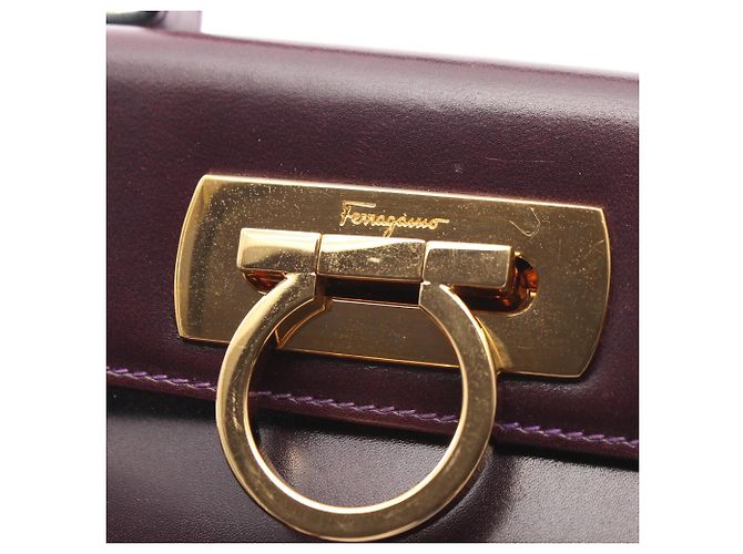 Borsa a 2 vie Gancini Salvatore Ferragamo Porpora - vista 8