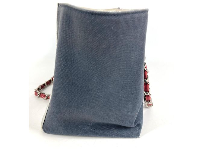 Borsa Tote CHANEL No. 5 Logo Rosso Blu navy - vista 12