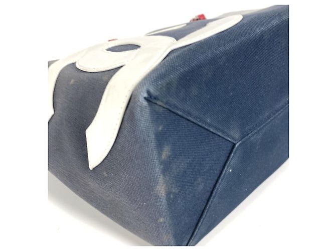 Borsa Tote CHANEL No. 5 Logo Rosso Blu navy - vista 2
