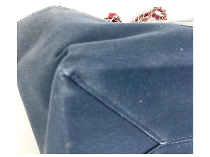 Borsa Tote CHANEL No. 5 Logo Rosso Blu navy - vista 5