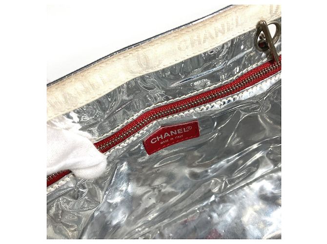Borsa Tote CHANEL No. 5 Logo Rosso Blu navy - vista 7