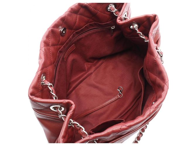 Borsa Tote Chanel Matelassé Coco Marmark Chain Bordò - vista 3