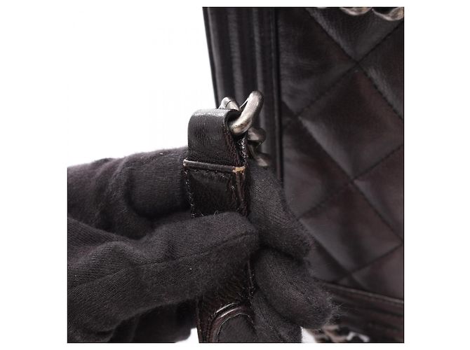 Borsa a Spalla Chanel Boy Large Matelassé Gradient Marrone Nero - vista 11