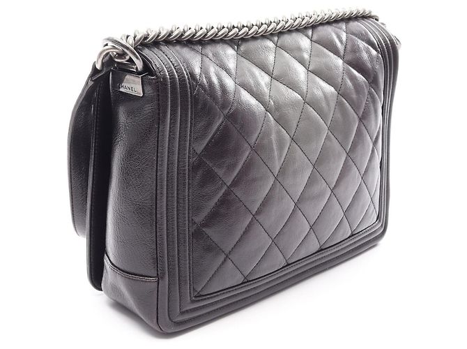 Borsa a Spalla Chanel Boy Large Matelassé Gradient Marrone Nero - vista 2