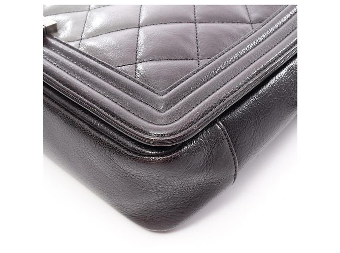 Borsa a Spalla Chanel Boy Large Matelassé Gradient Marrone Nero - vista 7