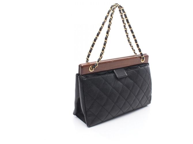Borsa Tote Chanel Matelassé Marrone Nero - vista 2
