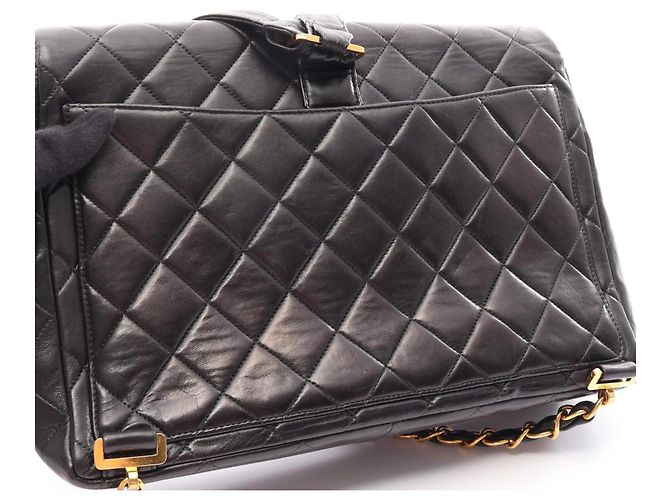Zaino Chanel Matelassé in agnello nero - vista 11