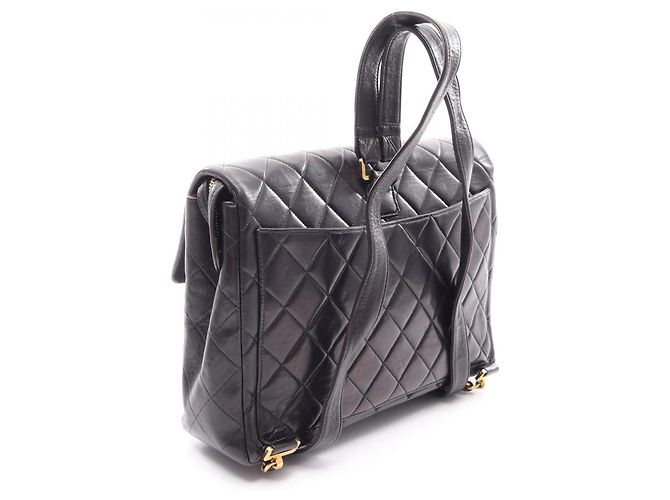 Zaino Chanel Matelassé in agnello nero - vista 2