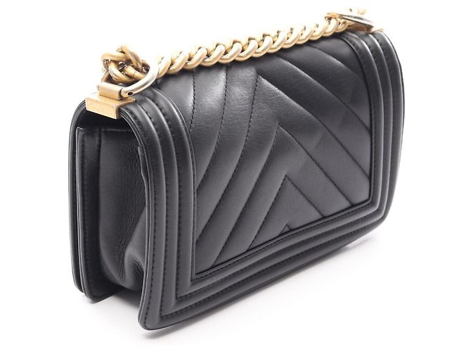 Bolso de hombro Chanel Boy Small Chevron V-Stitch Negro - vista 2