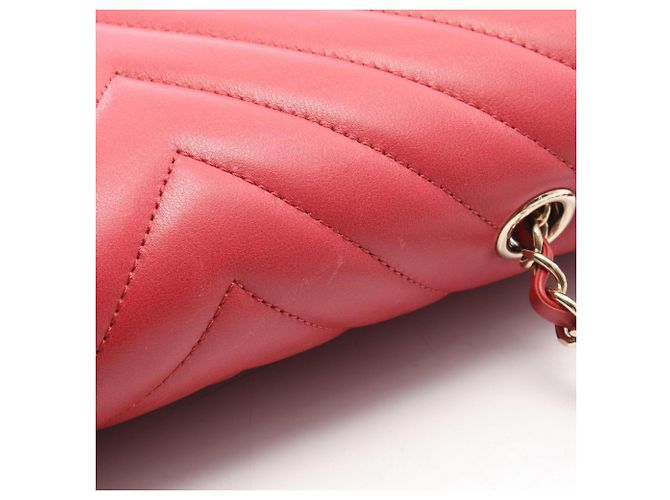 Borsa a tracolla Chanel Chevron V-Stitch Full Flap Rosso - vista 6