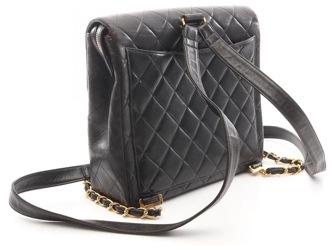 Zaino Chanel Matelassé Square Chain Nero - vista 2