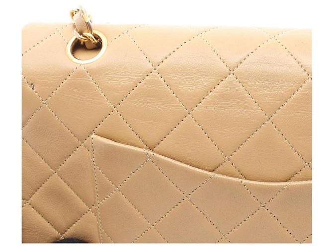 Borsa Chanel Matelassé Double Flap Beige - vista 13