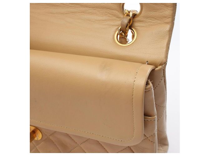 Borsa Chanel Matelassé Double Flap Beige - vista 14