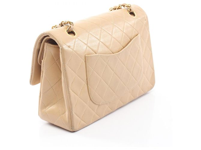 Borsa Chanel Matelassé Double Flap Beige - vista 2