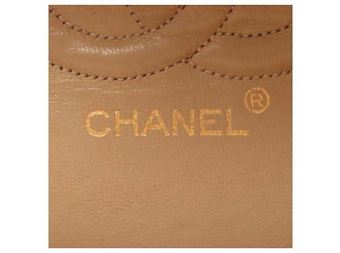 Borsa Chanel Matelassé Double Flap Beige - vista 4