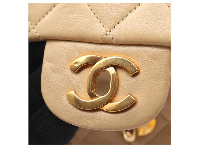 Borsa Chanel Matelassé Double Flap Beige - vista 8