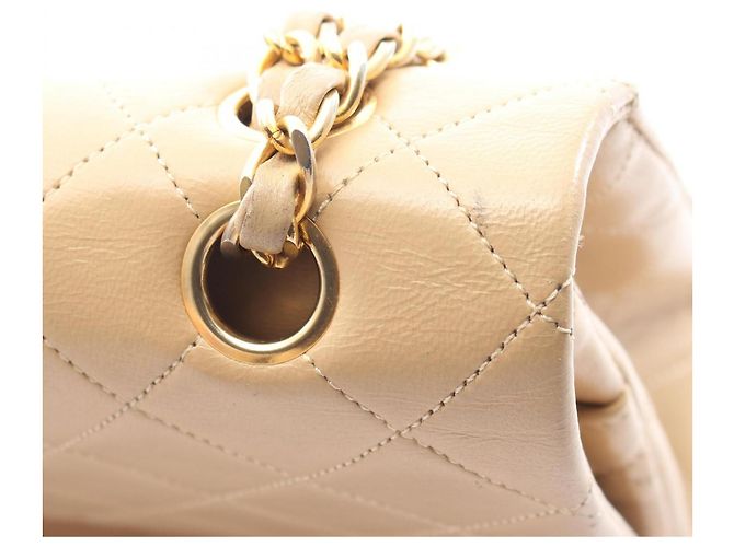 Borsa Chanel Matelassé Double Flap Beige - vista 9