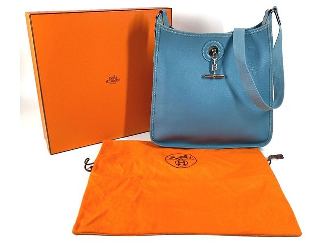 Hermès Borsa in pelle Hermes Vespa PM Blu - vista 13