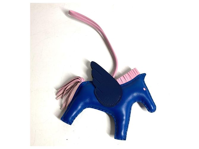 Hermès Llavero Caballo Hermes Cheval Rodeo Pegasus MM Rosa Azul - vista 6