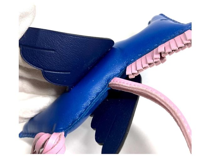 Hermès Llavero Caballo Hermes Cheval Rodeo Pegasus MM Rosa Azul - vista 8