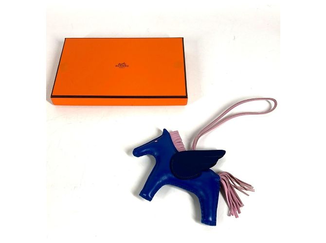 Hermès Llavero Caballo Hermes Cheval Rodeo Pegasus MM Rosa Azul - vista 9