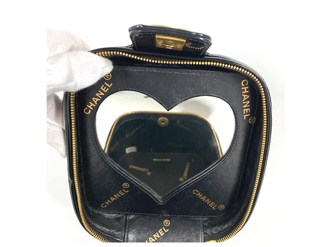 Vanity Beauty Case Chanel Vintage Matelassé Nero - vista 10