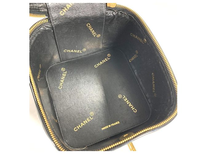Vanity Beauty Case Chanel Vintage Matelassé Nero - vista 11