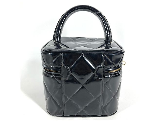 Vanity Beauty Case Chanel Vintage Matelassé Nero - vista 3