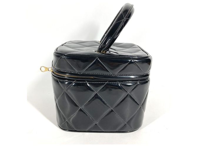 Vanity Beauty Case Chanel Vintage Matelassé Nero - vista 4