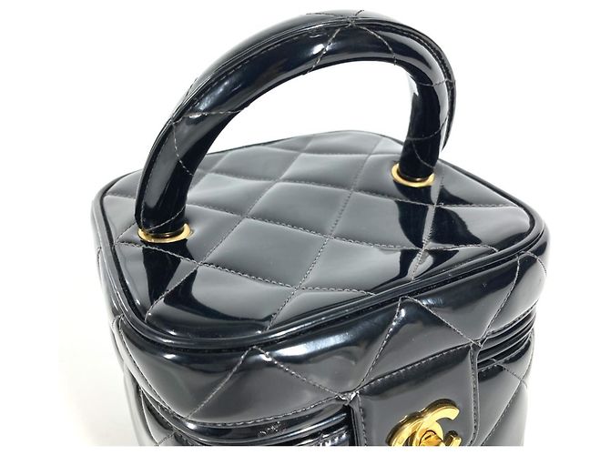 Vanity Beauty Case Chanel Vintage Matelassé Nero - vista 7
