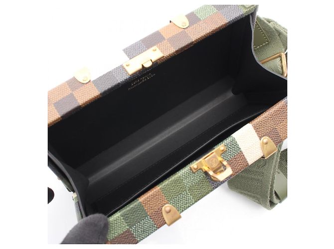Borsa a Spalla Louis Vuitton Neo Wallet Trunk Damouflage Multicolore Cachi - vista 3