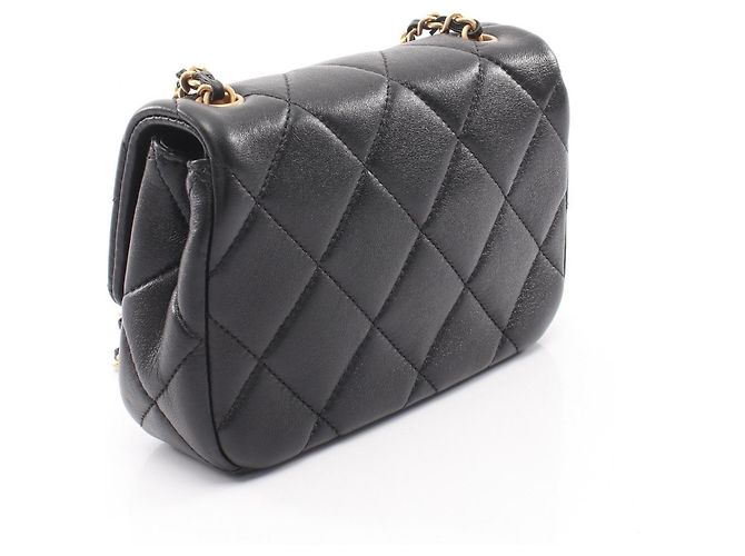 Borsa a Spalla Chanel Mini Matelassé Nero - vista 2
