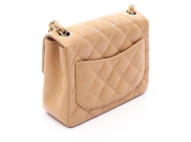 Borsa a Spalla Chanel Mini Matelassé Beige - vista 2