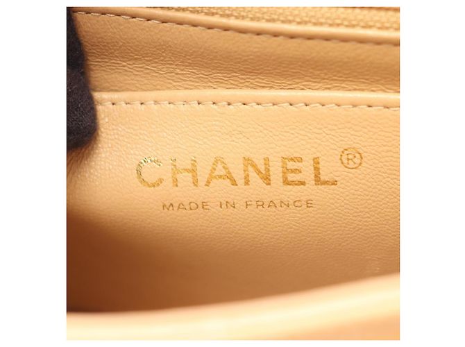 Borsa a Spalla Chanel Mini Matelassé Beige - vista 4