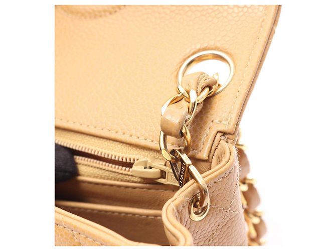 Borsa a Spalla Chanel Mini Matelassé Beige - vista 6