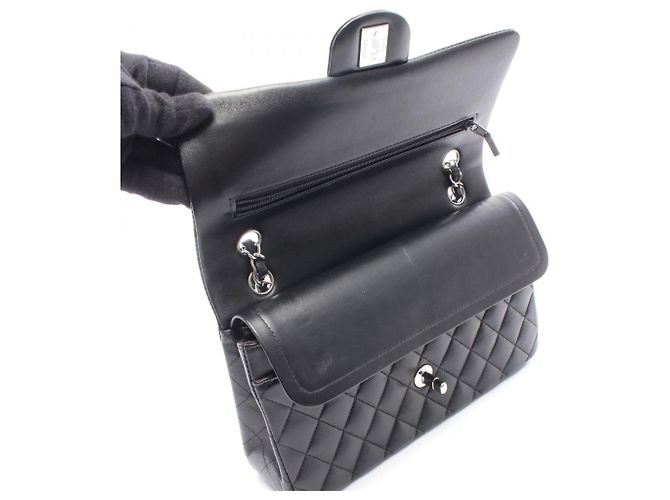 Borsa a Spalla Chanel Matelassé Double Flap Nero - vista 7