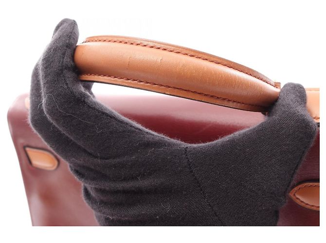 Hermès Borsa Hermes Kelly 32 Tricolor Marrone Rosso Bordò - vista 11