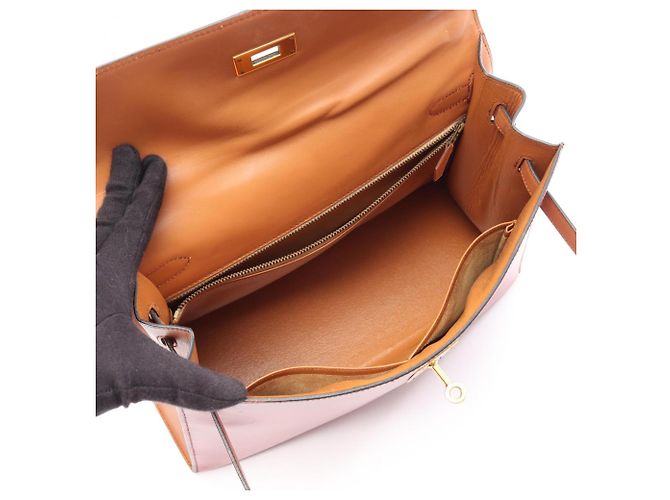 Hermès Borsa Hermes Kelly 32 Tricolor Marrone Rosso Bordò - vista 3