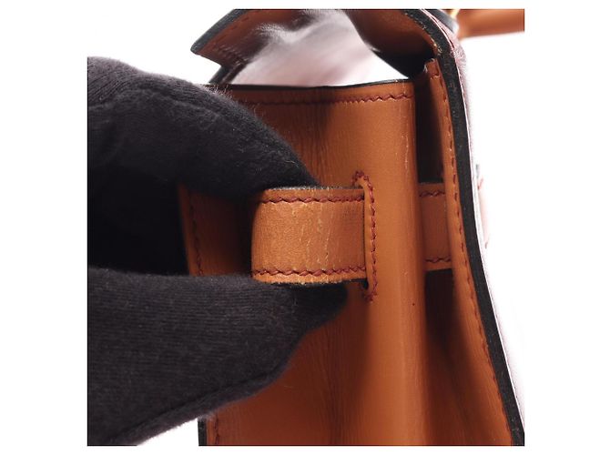 Hermès Borsa Hermes Kelly 32 Tricolor Marrone Rosso Bordò - vista 9